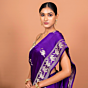 Guldaudi Handwoven Banarasi Silk Saree in Royal Purple