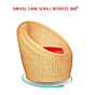 Bamboo Cane Sofa with Round Cushion for Home & Office | Outdoor Indoor Furniture