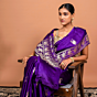 Guldaudi Handwoven Banarasi Silk Saree in Royal Purple