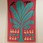 Pink Tapestry with Blue Applique Banana Motifs | Decorative Wall Hanging