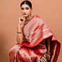 Gul Handwoven Banarasi Silk Saree Red