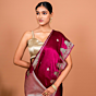 Guleria Handwoven Banarasi Silk Saree in Deep Wine