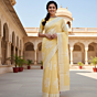 Pastel Bloom Floral Applique Cutwork Saree