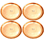 Prisha India Craft Pure Copper Hammered Serving Dinner  Thali Set of 4