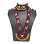 Handmade Sambalpuri Maroon Fabric Necklace and Earring Set