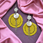 Crochet Shell Dangler Earrings | Yellow