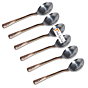 Prisha India Craft Hammered Design Steel Copper Spoon 7 Inch Set of 6