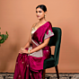 Guleria Handwoven Banarasi Silk Saree in Deep Wine