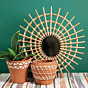 Dastkar Crafts Home & Garden Natural Terracotta and Woven Rattan Planter