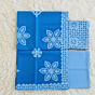 Blue Applique Cutwork 3 Pc Unstitched Fabric Set |  Dress Material