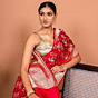 Handwoven Banarasi Silk Nikhar Red Saree