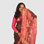 Premium Handloom Maroon Green Saree with Gold Finish