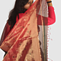 Premium Handloom Maroon Green Saree with Gold Finish