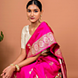 Boota Handwoven Banarasi Silk Saree Magenta