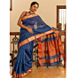 Maheshwari Saree Zari Check Blue
