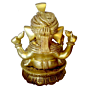 Brass Lord Ganesha With Turban Idol KBH00013