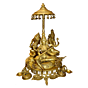 Brass Ganesha & laxmi & sarasvati 18 Inch KBH00043