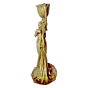 Brass candle stand with lady | KBH00136