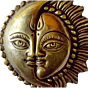 Brass Sun & Moon Wall Hanging KBH00244