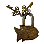 Brass Fish Door Lock Small KBH00264