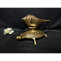 Brass Shankh On Tortoise Statue KBH00485
