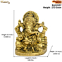 Brass Sitting Lord Ganesha Idol KBH00557