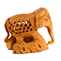 Handcrafted Wooden Small Elephant Family Statue BH00572
