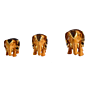 Handcrafted Wooden Elephant Set with Golden Painting 3 Piece BH00580