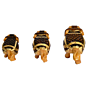 Handcrafted Wooden Elephant Set with Golden Painting 3 Piece BH00580
