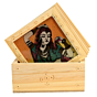 Wooden Tea Coaster Set with Lady Painting KBH00587