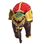 Handcrafted Brass Elephant with Color Paint Showpiece KBH00597