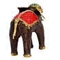 Handcrafted Brass Elephant with Color Paint Showpiece KBH00597