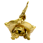 Brass Peacock Oil Lamp Divi Standing Small KBH00603