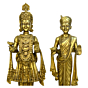 Brass Big Lord Swaminarayan Pair with Bajath KBH00668