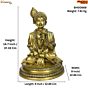 Brass Lord Sajanand Swami Sitting Statue Idol KBH00669
