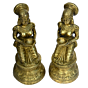 Brass Oil Lamp Divi Lady Sitting Statue Pair KBH00701