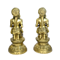 Brass Oil Lamp Divi Lady Sitting Statue Pair KBH00701