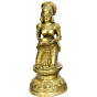 Brass Oil Lamp Divi Lady Sitting Statue Pair KBH00701