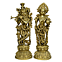 Brass Radha Krishna Pair Medium Idol KBH00793