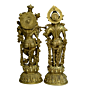 Brass Radha Krishna Pair Medium Idol KBH00793