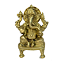 Brass Sitting Ganesha on Bajath Idol KBH00813