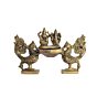 Brass Peacock Ganesha Laxmi Divi KBH00818