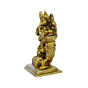 Brass Ganesha with Shankh Small Idol KBH00827