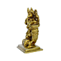 Brass Ganesha with Shankh Small Idol KBH00827