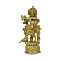Brass Krishna with Peacock Small Idol KBH00835