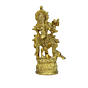 Brass Krishna with Peacock Small Idol KBH00835