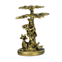 Brass Krishna with Cow and Kadam Tree Small Idol KBH00836