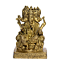Brass Ganesha with Flower Sitting Idol KBH00875