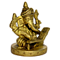 Brass Small Ganesha Idol Reading Book KBH00884
