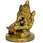 Brass Small Ganesha Idol Reading Book KBH00884